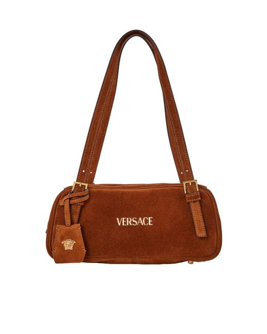 Versace Brown Solid Color Shoulder Bag