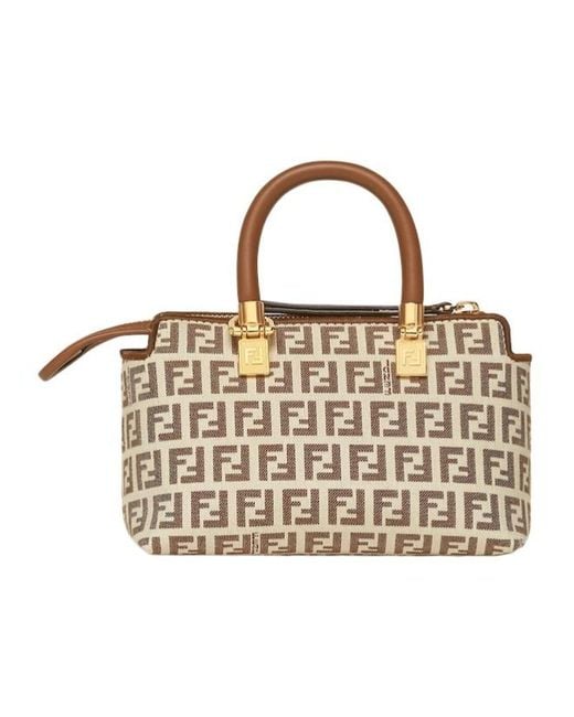 Fendi Metallic By The Way Ff Monogram Mini Tote Bag