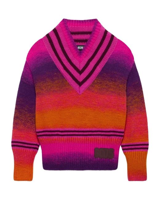Gcds Red V-Neck Degrade Jumpers