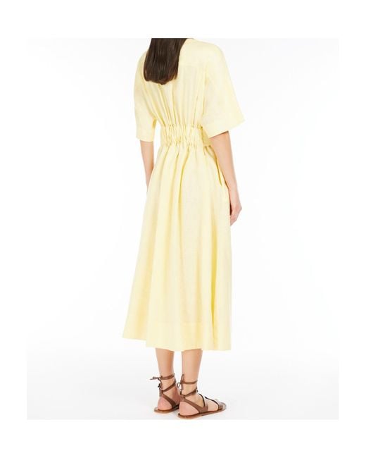 Weekend by Maxmara Yellow Assenzi 1234 V-Neck Dress