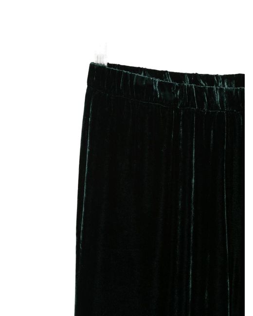 Antonelli Black Elasticwaist Velvet Wideleg Trousers