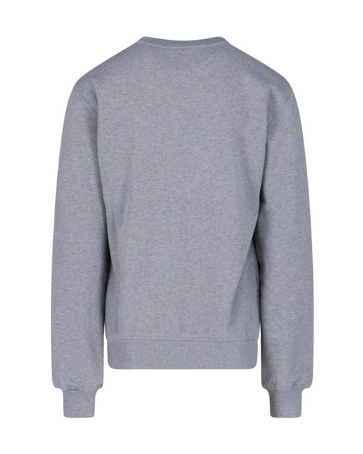 Dolce & Gabbana Gray Logo Plaque Crewneck Sweatshirt for men