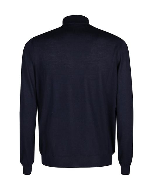 Malo Blue Mock Neck Knitwear for men