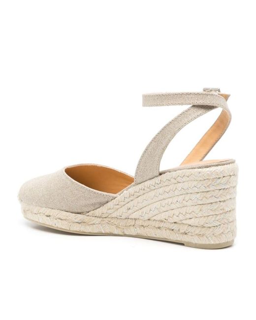 Castaner Natural Round-Toe Wedge Heels