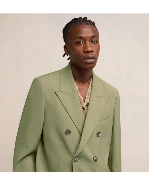 AMI Green Ami Double-Breasted Blazer for men
