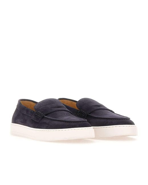 Doucal's Blue Penny Slip-On Loafers for men