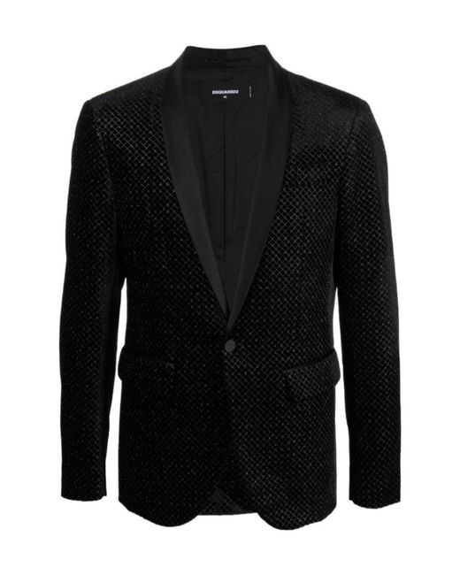 DSquared² Black Single-Breasted Long-Sleeved Blazer for men