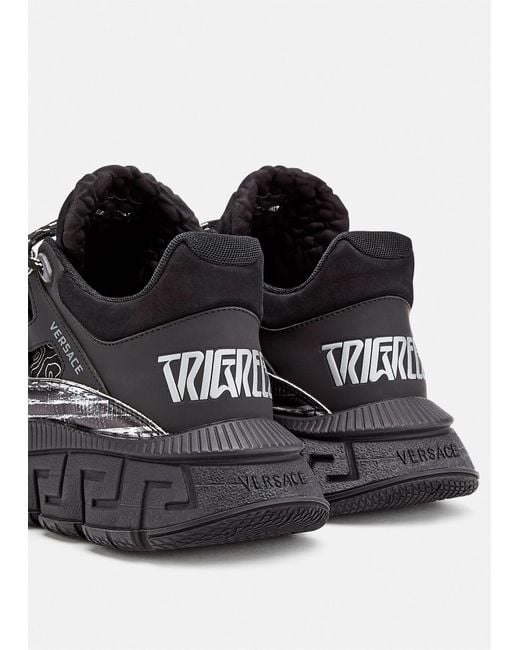 Versace Black Trigreca Lace-Up Sneakers for men