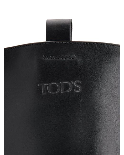 Tod's Black Logo Embossed Knee-Length Boots