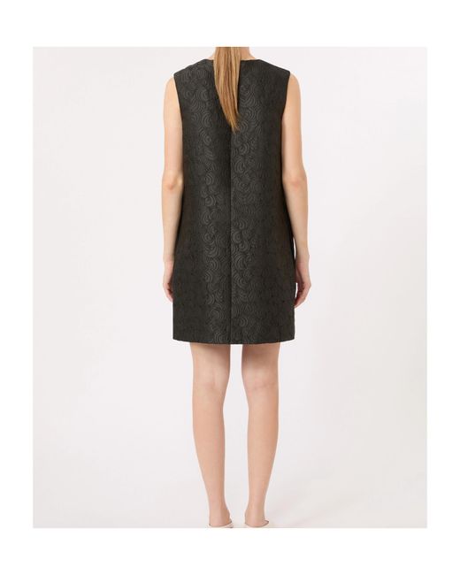Max Mara Black 'S Stmvicolo Crewneck Poplin Mini Dress