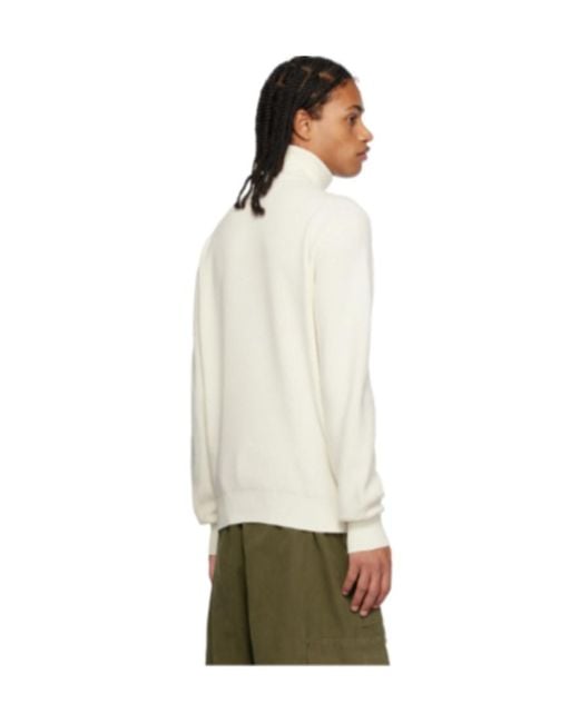 we11done White Intarsia-Knit Roll-Neck Jumper for men