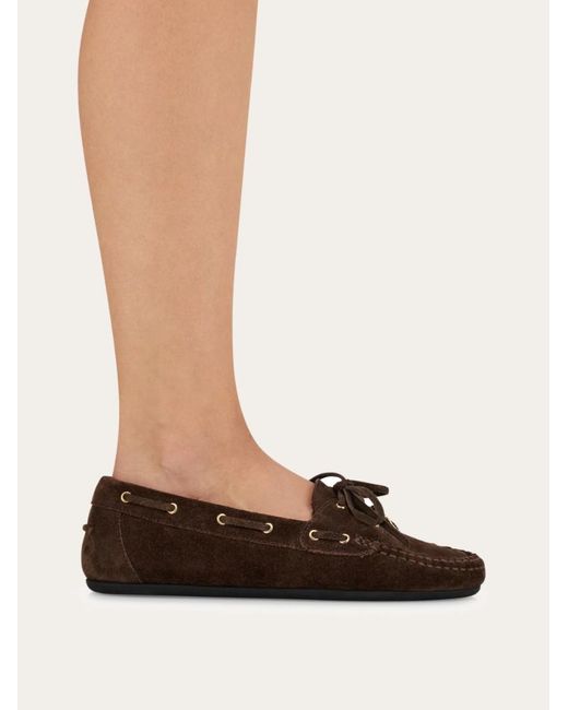 Ferragamo Brown Boat Shoe