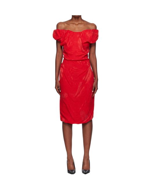 Vivienne Westwood Red Ginnie Amber Midi Dress
