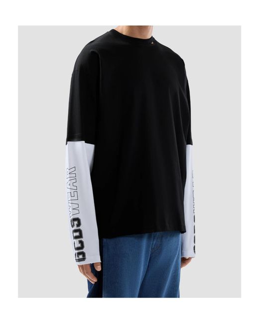 Gcds Black Long Sleeve T-Shirt for men