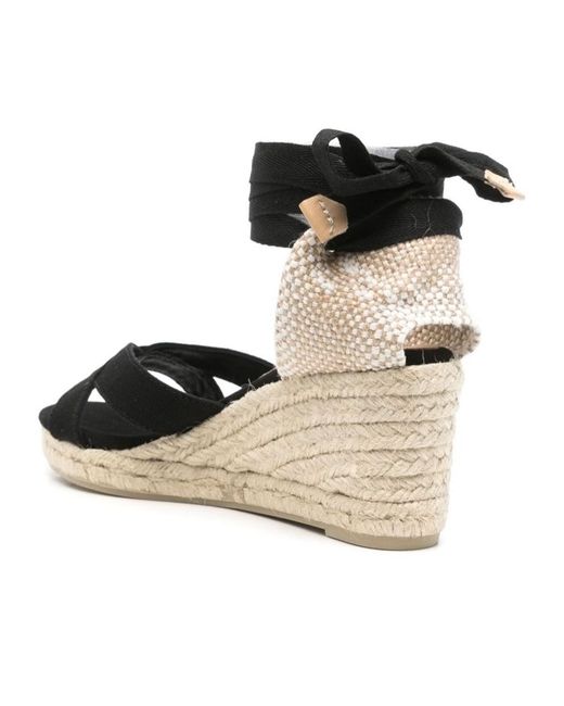 Castaner Black Wedge High-Heeled Sandals