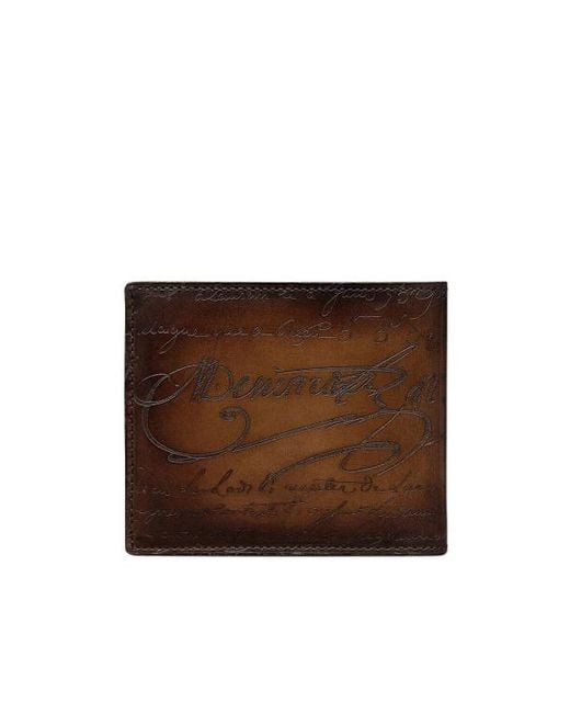 Berluti Brown Makore 2In1 Compact Wallet for men