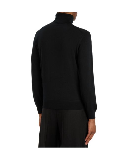 Tom Ford Black Roll-Neck Fine-Knit Wool Jumper for men