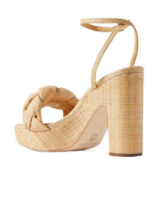 Loeffler Randall Metallic Fae Braided Raffia Platform Sandals