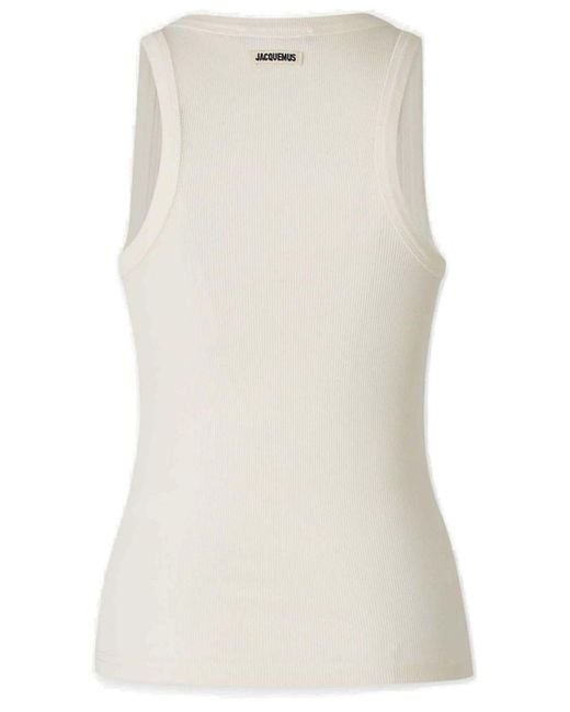 Jacquemus White Ribbed Tank Top