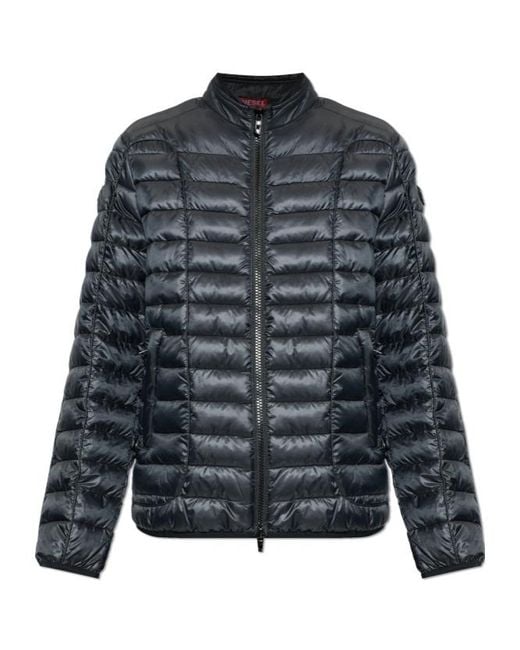 DIESEL Gray W-Pilot-Wrd Quilted Padded Jacket for men