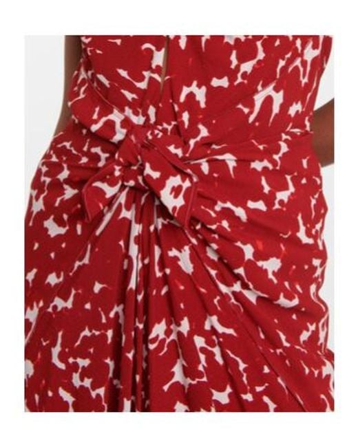 Altuzarra Red Kalliope Crepe Midi Skirt