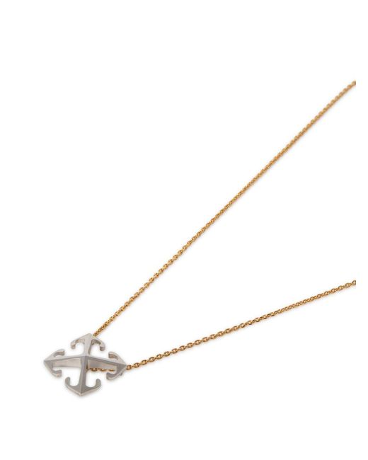 Off-White c/o Virgil Abloh White Arrow Logo Engraved Necklace