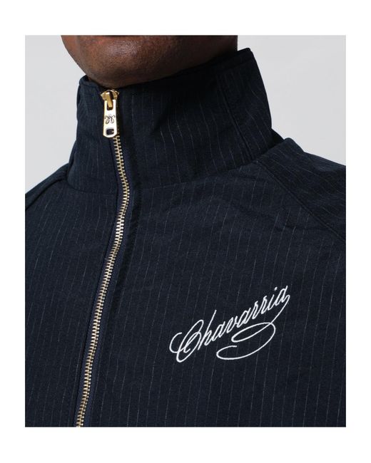 Willy Chavarria Blue Striped Zip-Up Jacket for men