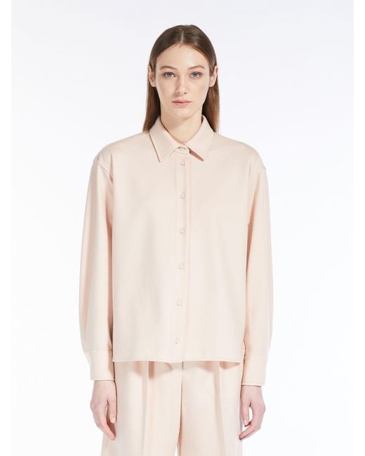 Max Mara Natural Collared Long-Sleeved Shirt Jacket