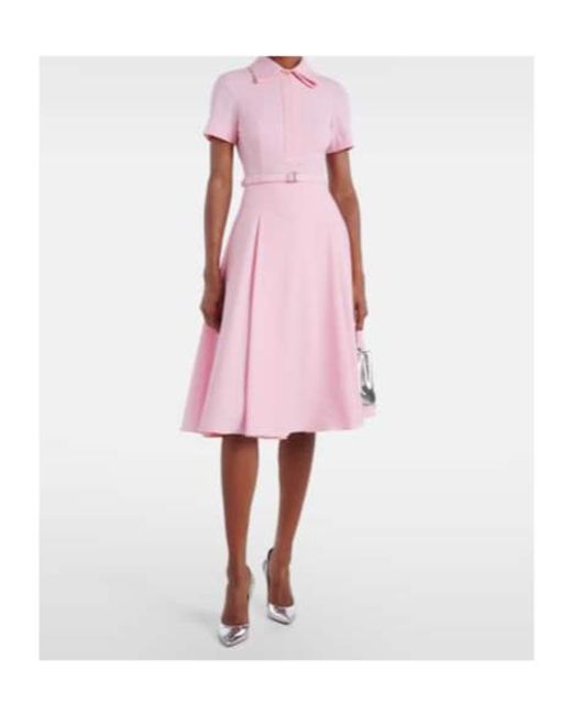 Emilia Wickstead Pink Iwona Belted Shirt Dress