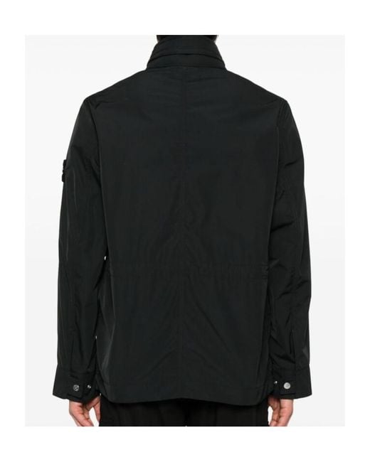 Stone Island Black Long-Sleeved Casual Jacket for men
