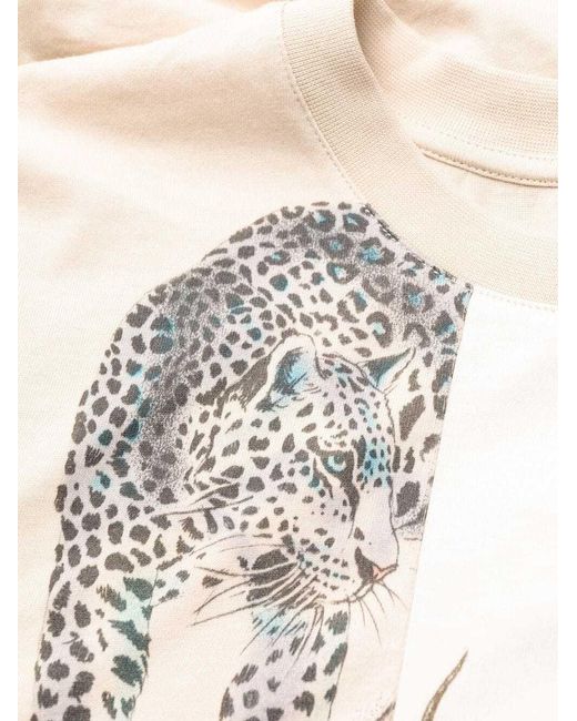 Stella McCartney Metallic Animal Patchwork-Print T-Shirt Dress