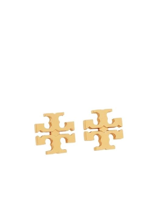 Tory Burch Metallic Double T-Motif Polished Finish Earrings