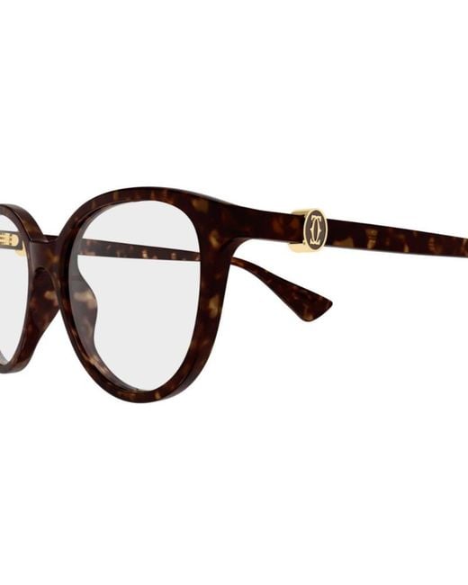 Cartier White Round-Frame Glasses