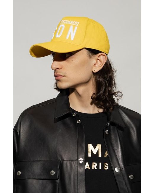 DSquared² Yellow Baseball Cap for men