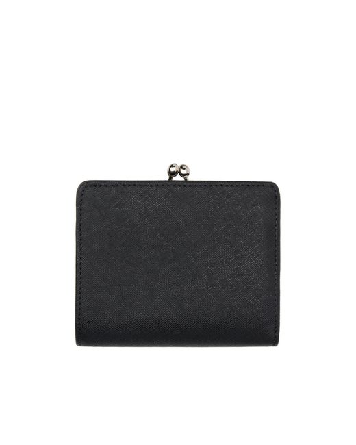 Vivienne Westwood Black Logo Plaque Wallet for men