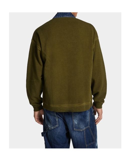 DSquared² Green Button-Down Sweatshirt for men