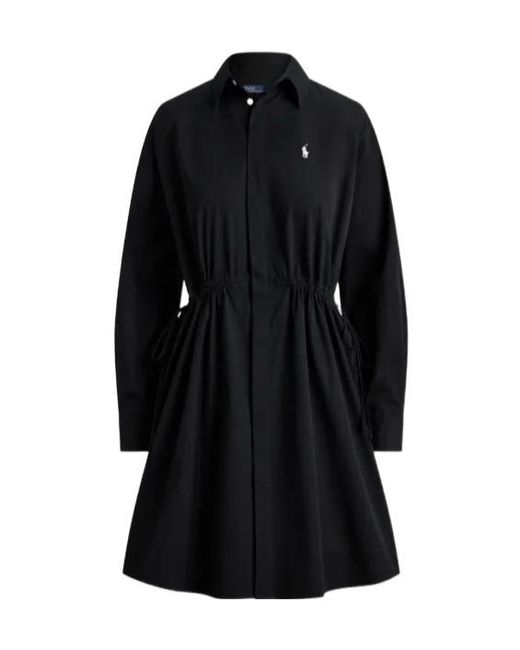 Polo Ralph Lauren Black Long-Sleeve Cotton Mini Dress