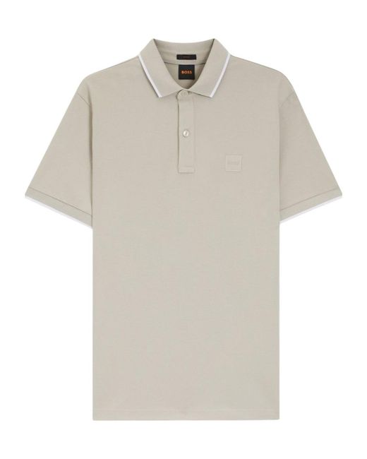 Boss White Boss Logo Trim Polo Shirt for men