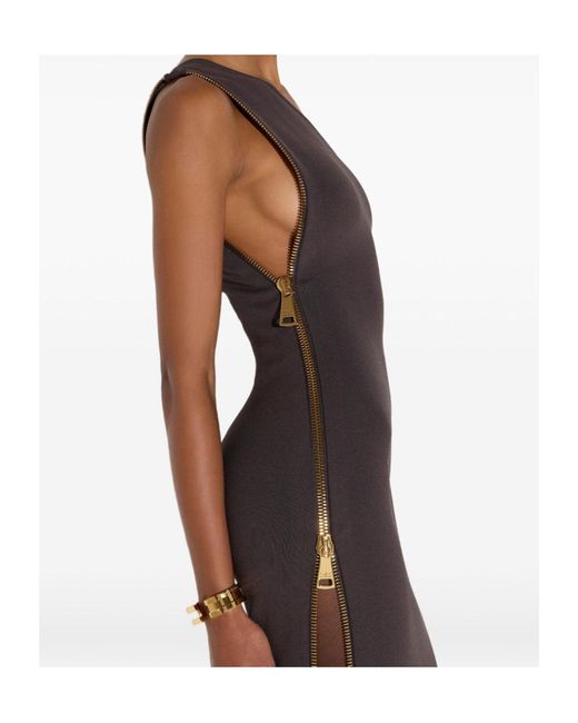 Elisabetta Franchi Purple Carpet Knit Dress With Zip