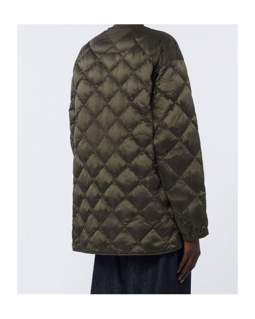 Max Mara Gray Down Diamond-Quilted Jacket