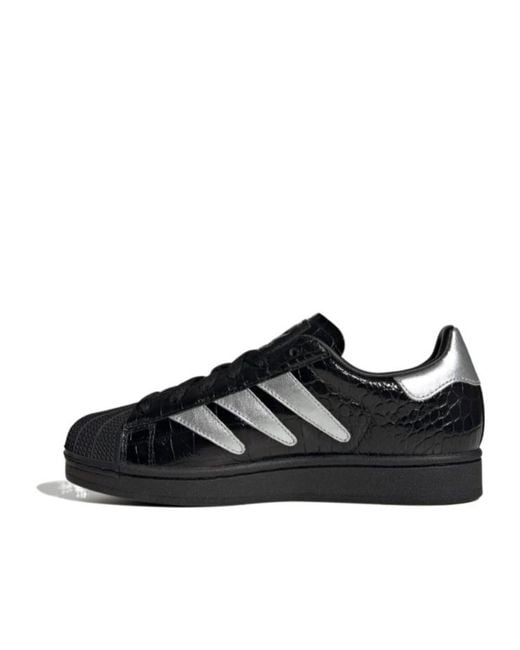 Adidas Black Superstar Ii W Striped Lace-Up Sneakers