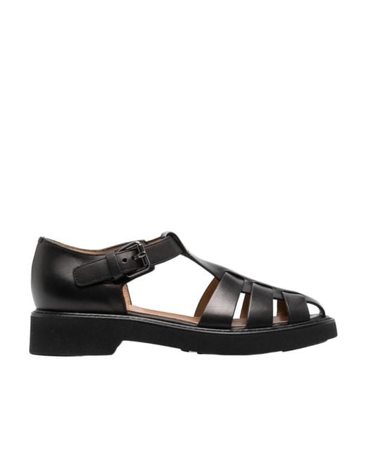 Church's Black Hove Round Toe Sandals