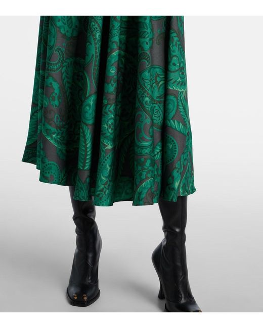 Etro Green Belted Midi Dress