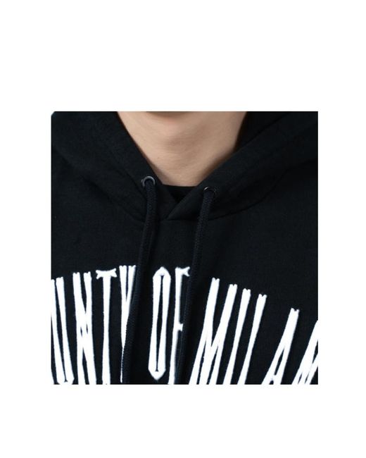 Marcelo Burlon Black Logo Printed Hooded Sweater for men