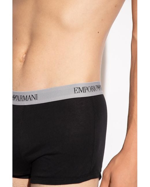Emporio Armani White Three-Pack Branded Boxers for men