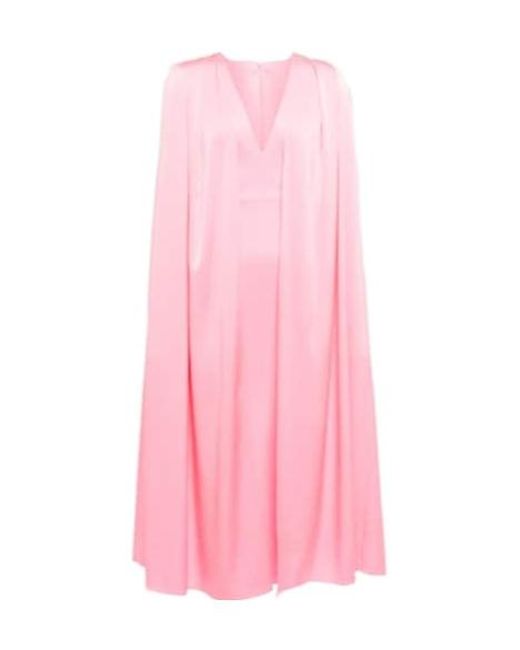 Alex Perry Pink Crepe Shawl Midi Dress