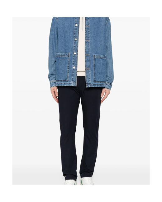 Jacob Cohen Blue Logo-Patch Straight Leg Trousers for men