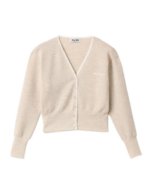 Miu Miu Natural Cashmere Cardigan