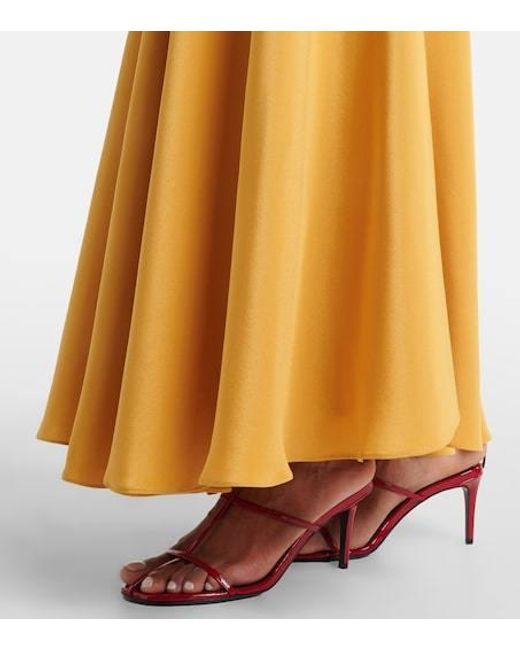 Rodarte Metallic Floral Appliqué Crepe Dress