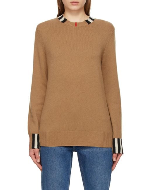 Burberry Brown Rib Round-Neck Sweater